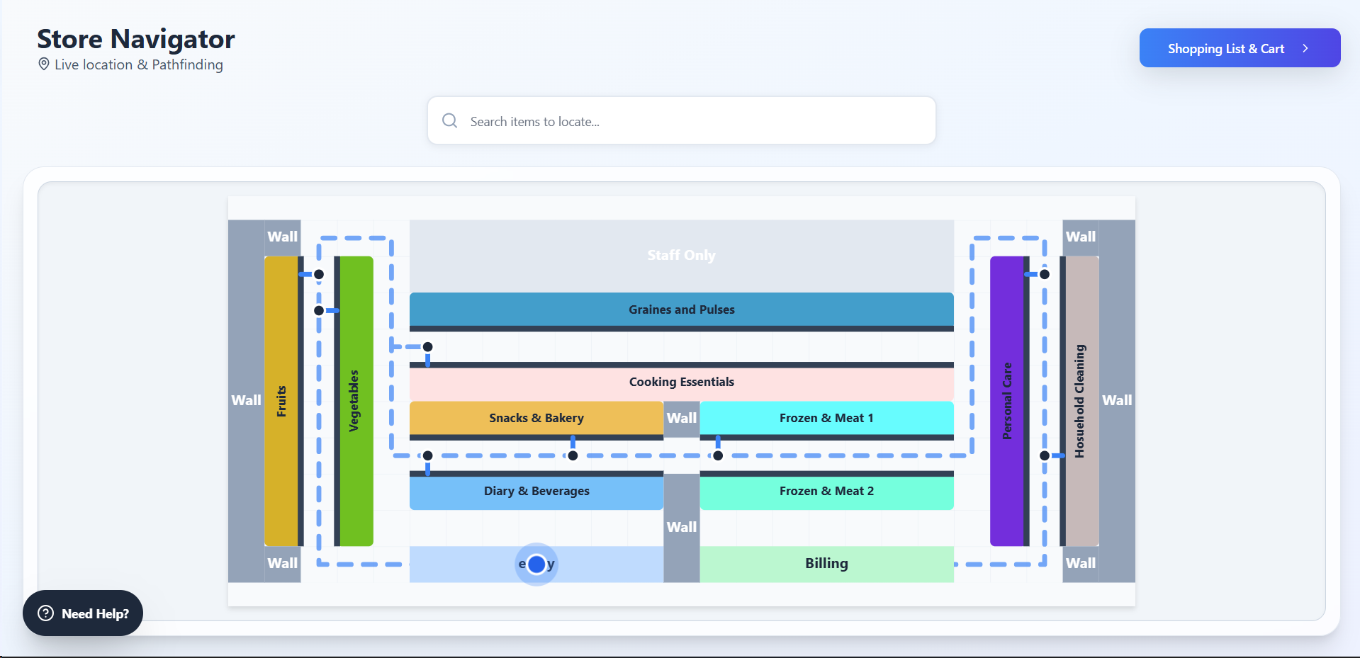 A* Path Optimization Navigation Map